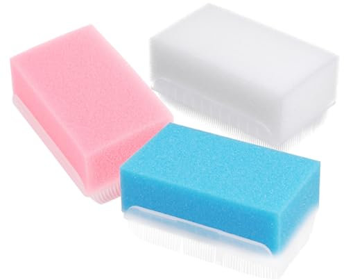 Gogogmee Baby Bath Sensory Brushes 3pcs Soft Foam Scrubber Set for Cradle Cap Treatment Tactile Training and Massage Gender-Neutral Design Bright Colours