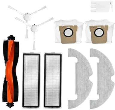 NOBLZFWO Compatible con Xiaomi Robot Vacuum X10 Piezas de Repuesto for aspiradora Robot Cepillo Lateral Principal Filtro HEPA Paño de fregona Bolsa for Polvo Accesorios(X10243302)