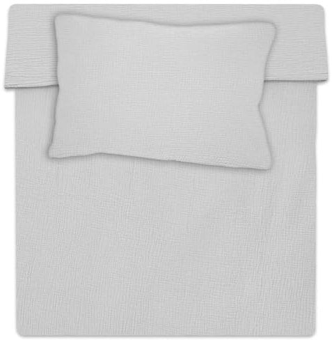 Musselin Bettwäsche Kinderbettwäsche 90x120cm - Baby Musselin-Bettwäsche Set aus Kinder Kissenbezug 40x60 cm und Kinderbettdecke Bezug 90 x 120 cm Baumwolle Babybettwäsche Oeko-Tex-Zertifikat