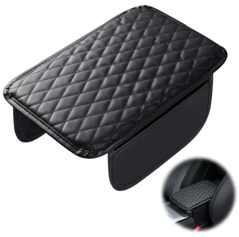 Umllpet Auto VerbesserteArmlehnenbezug, Auto Mittelkonsole Armlehne Kissen, Fahrzeug Armlehnenkissen Schutz, Vehicle Memory Foam Armrest Box Pad für die meisten Autos, Motorräder und SUV(Schwarz)
