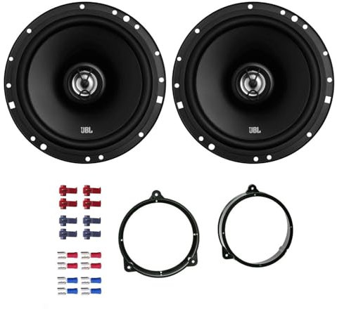 JBL Stage1 621F Lautsprecher mit Einbauset passend für Mercedes CLK Coupe (C208) 1997-2003 Türen vorne 350W 165mm 2 Wege Koax