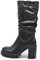 IF FASHION Stivali Arricciati Al Polpaccio da Donna In Pelle Sintetica Con Tacco Grosso Plateau Fibbia G693 nero N.38