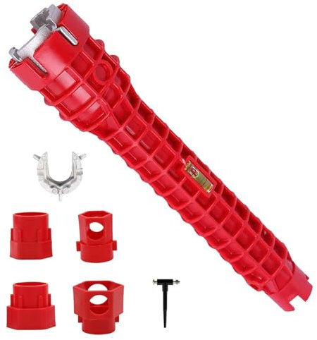 Ragyzity 14 in 1 Faucet Wrench Tool, Multifunctional Basin Wrench Plumbing Tools Anti-Slip Faucet and Sink Installer, Basin Wrench with Comfortable Grip, Sink Faucet Installer Wrench Kit