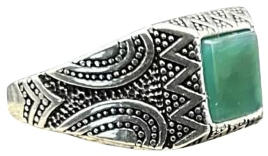 Siegelring 925 Sterling Silber Herrenring mit quadratischem Achat grün Stein Elegant Silberring Herren Ring 925er Sterlingsilber Geschenkidee Geburtstag Vatertag mit Schachtel