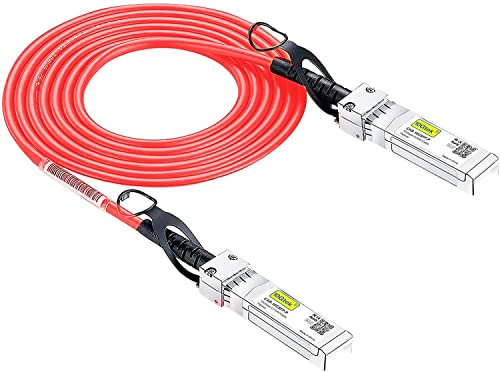 [Red] Colored 10G SFP+ DAC Cable - Twinax SFP Cable for Cisco SFP-H10GB-CU3M, Ubiquiti UniFi, D-Link, Supermicro, Netgear, Mikrotik, Fortinet, 3-Meter(10ft)