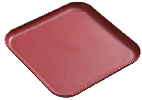 Lot de 2 assiettes à fruits carrées polies simples pour salon - Rouge