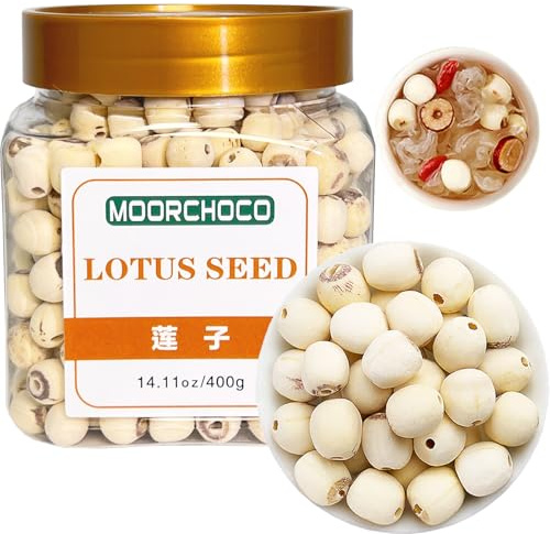 Dried Lotus Seeds- Pure Natural Chinese Herbal Medicine- 14.11oz/400g Used for making soup-Brewing tea-莲子 (Lotus seed)