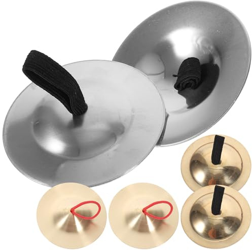 SAFIGLE 3paare Stahlzimbeln Für Finger Kinderfingerzimbeln Aus Kupfer Und Stahl Kleine Fingerinstrumente Für Perkussion Spielerische Bauchtanzzimbeln Mit Vollen Klang Orff-instrumente Für