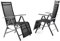 Nexos Alu Liegestuhl Klappstuhl mit Fußstütze 2er Set, 112x55x60 cm