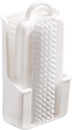 haug bürsten - Nagelbürste doppelseitig mit Köcher - Farbe: Weiß - Maße: 11,5 x 5,8 x 3,5 cm - Made in Germany