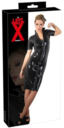 LATE X Latex Zip Kleid, Medium