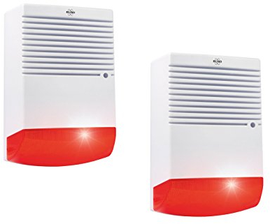 ELRO 2er Set Sirenen Attrappe mit blinkendem LED Licht, Batteriebetrieb - Alarmsysteme Dummy