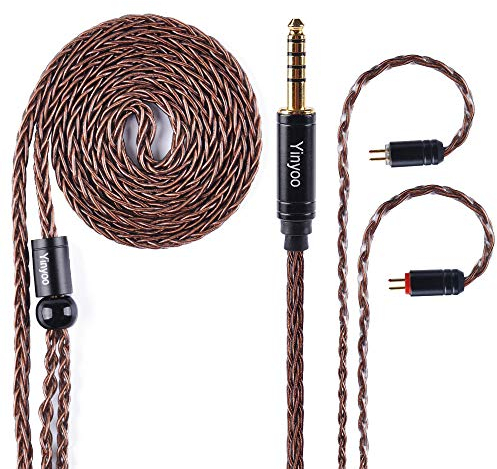 Cable de Auriculares equilibrado de 8 núcleos de 4,4 mm Chapado en Plata, Cable de actualización de Cobre para KZ ZST/ZST X/AS10/ES4/AS10/EDX/BA10, Tri Starriver/i3 Pro/Kai (4,4 mm, 2 Pines)