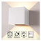 INHDBOX 12W Wandleuchte Dimmbar Aluminium Wasserdicht Wandlampe mit einstellbar Abstrahlwinkel LED Wandbeleuchtung für Innen und Außen-Warmweiß (Weiß)