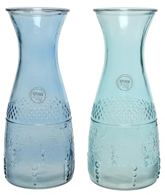 EDP 83258 Botella Cristal Relieve Día, 1100 Ml, Azul Claro/Azul Oscuro, 10 x 25 Cm