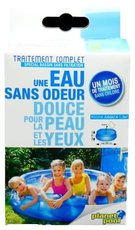 EDENEA - Traitement Complet Piscine Enfant Oxygène Actif (Bassin < 1,2 m3) - Sachets Pré Dosés - Dissolution Immediate - Spécial Piscine sans Filtration - 800 à 1200 litres