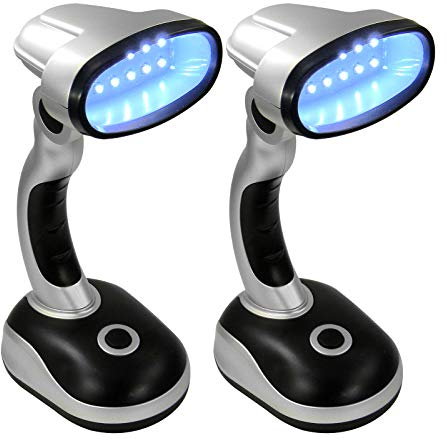 Eaxus® 2er Set LED Schreibtischlampe - kabellose Tischleuchte, tageslicht Silber