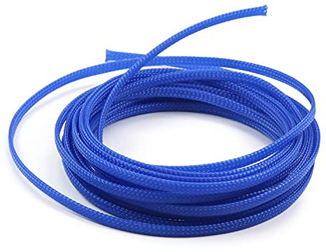 Othmro 1Pc Cable Tidy Sleeve, 5m Cable Protector, Desk Cable Management Cable Organizers Wire Tidy for TV/PC USB Cable, Pet Cable Protector, Blue (Width: 4mm)