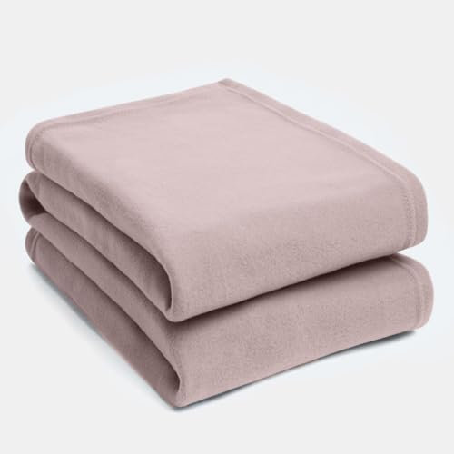 DREAMSCENE Bettdecken, 100% Polyester-Kunstfleece, Blush Pink, 120 x 150cm