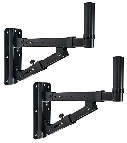 Sound Town 2-Pack Adjustable Wall Mount Speaker Brackets with 180-degree Swivel (STWSD-048B)