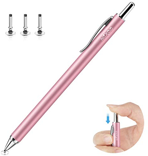 Mixoo Tablet Stift, Tablet Stift für Alle Tablets Touchscreen Stift mit 3 austauschbaren Disc-Tipps, Universal Touchstift kompatibel mit iPad, Smartphones, Huawei, Samsung Galaxy Tablet (Roségold)