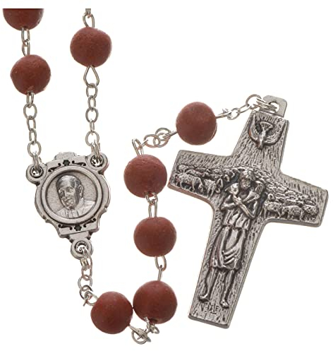 Holyart Rosenkranz mit Rot-Jasminduft Papst Franziskus