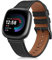 Fintie Armband kompatibel mit Fitbit Versa 4 3 / Sense 2 1, echtes Lederband, Ersatzarmband, Zubehör Armband, Schwarz