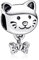 Annmors Pet Cat & Bow Charm-Anhänger 925 Sterling Silver Bead with Cubic Zirconia for Animal Lovers,Halloween Geburtstag Weihnachten Schmuck Geschenk für Mädchen