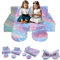 MeMoreCool Kinder-Couch Kinder-Sofa, Nugget-Couch für Kinder, Regenbogen, leuchtet im Dunkeln, 6-teilig, ausklappbar, Kindersofa, Kinder, wandelbares Plüsch-Sofa-Bett