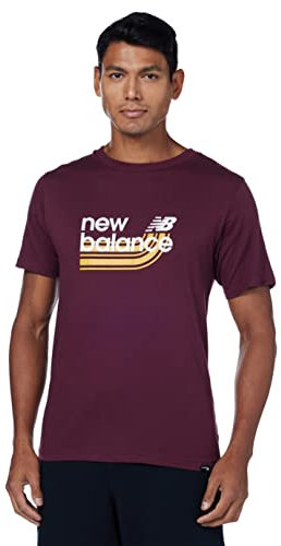 New Balance Herren Sport Core Graphic T-Shirt aus Baumwolljersey, kurzärmelig, burgunderfarben, S