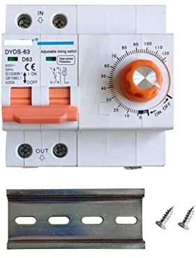 63A 240V A minuterie de disjoncteur de qualité minuterie mécanique 1 Fois Plage de réglage de Temps Marche/arrêt 1min-2H for Les Gros appareils Pompes domestiques etc. (Color : 220V 63A Max)