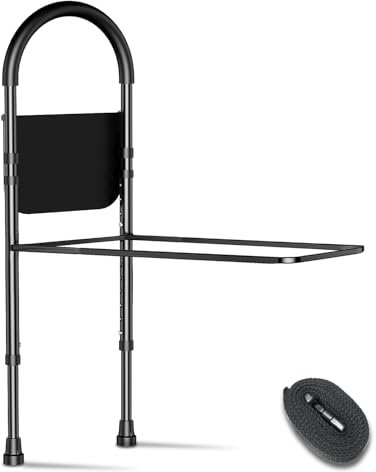 Kaucytue Sicherheits-Bettgitter für ältere Menschen und Erwachsene, mit Aufbewahrungstasche und Stützbeinen, Betthilfe, höhenverstellbar, Bettgitter für King-Size-Bett, Queen-Size-Bett, Doppelbett,