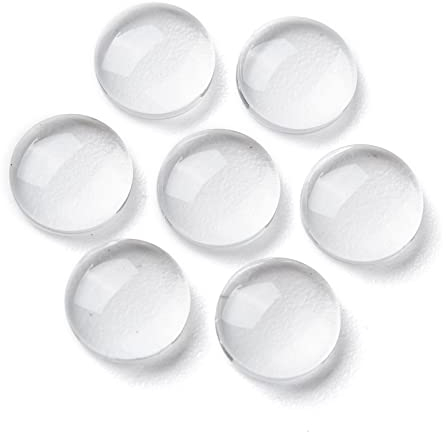 Cheriswelry 200 Stück 8 mm halbrunde Glas-Cabochons transparente flache Rückseite Glaskuppel Fliesen für Kamee Foto Anhänger DIY Dekor Handwerk Schmuckherstellung