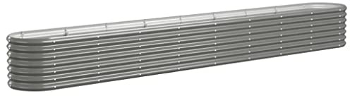 vidaXL Hochbeet Verzinkter Stahl 332x40x36 cm Grau