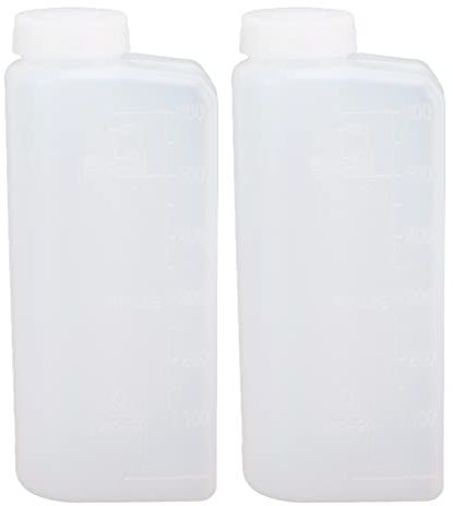 Tonysa 2 Pièces 600 ML 2 Temps Huile Essence Mélange de Carburant Bouteille, Récipient de Mélange D'huile Professionnel pour Tronçonneuse Machine à Repasser Marine