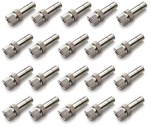 Wexecon 20 pezzi Ugelli nebulizzanti in ottone, ugelli nebulizzanti da 6 mm per sistema di raffreddamento esterno, paesaggistica, umidificazione dell'aria, irrigazione per serra (senza filtro, foro da