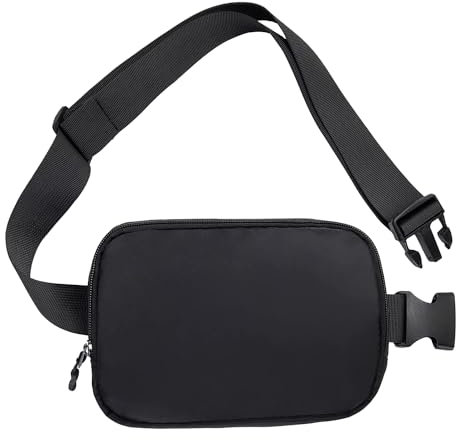Taeku Bauchtasche Gürteltasche für Damen Herren Klein Gürtel Taille Sporttasche Querkörper Bum Hüfttaschen Fanny Pack für Laufen Wandern Travel Workout (Schwarz)