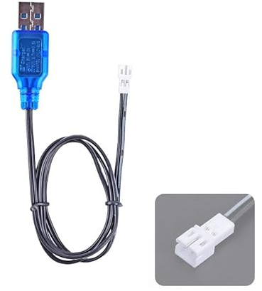 zalati USB Charging Cable - Only for PH2.0-2P (female) connector - for 3.7V 400mAh mini LiPo battery - Not compatible with large batteries/Carrera/JST