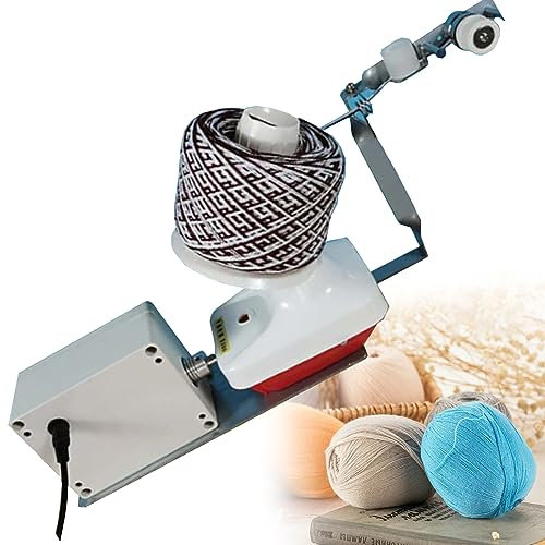 XDLYWUZIQ Yarn Ball Winder, Automatic Knitting Roller Twine with Adjustable Speed, Max 150G Winding Capacity, Nylon Yarn Ball Winder for Metal Yarn, Wool, For Factory Knitting Accessories