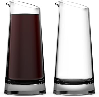Juego de 2 Mini Jarras de Vino (11.5 Onzas) - Jarra Individual de Vidrio - Pequeño Decantador