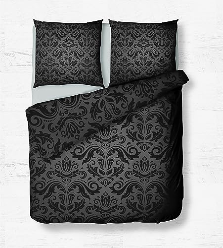 Quixora Bettwäsche 240x220cm Bettwäsche Set 3D Druck Microfaser Bettbezug und Kissenbezug 80x80cm mit Reißverschluss - barockes Kunstmuster