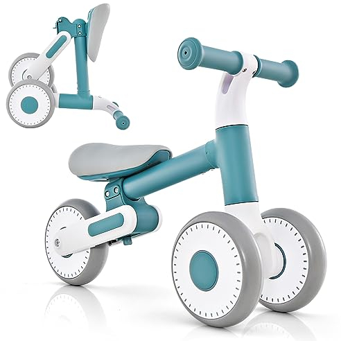 COSTWAY Kinder Laufrad, Balance Bike klappbar, Lauflernrad mit Verstellbarer Sitzhöhe, Kinderlaufrad 12-36 Monate Baby, Erste Fahrrad Geschenk (Blau)