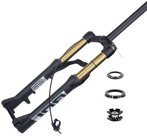 LHHL Fourche Avant Vélo De Montagne 20 Pouces BMX 1-1/8 sans Filetage Tube Droit 100mm Voyage Fourche Avant VTT 15x100mm Axe Traversant RL