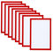 PATIKIL A4 Magnetischer Bilderrahmen, 8er Pack Magnetischer Bilderrahmen Selbstklebender Magnetischer Displayrahmen Wiederverwendbar Doppelseitig für Kühlschrank Fenster, Rot