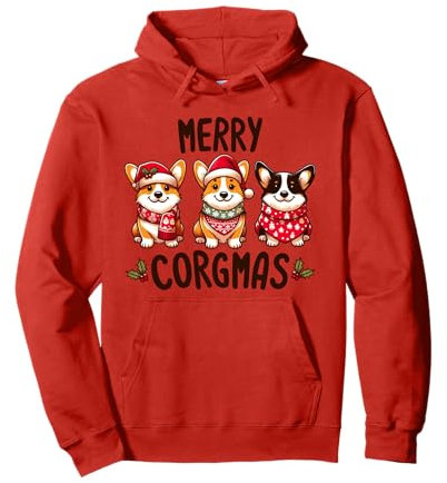 Merry Corgmas Weihnachtsmütze Corgi Hund Mama Papa Besitzer Pullover Hoodie