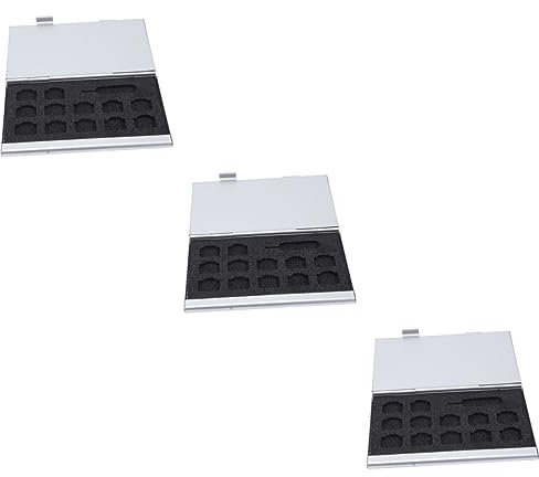 HEMOTON 3st Speicherkarte Für Telefon Kofferschutzhülle Schützende Handyhülle Handyhalter Erinnerungshalter Aufbewahrungskoffer Aus Aluminiumlegierung Speicher Sd Karte Kartenhalter Klipp