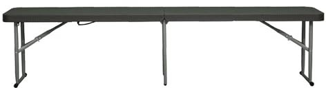 WELL HOME MOBILIARIO & DECORACIÓN Klappbank mit Rattan-Effekt, 183 x 30 x 43 cm, mit Griff für einfaches Bewegen, Schwarz, 183x30x43