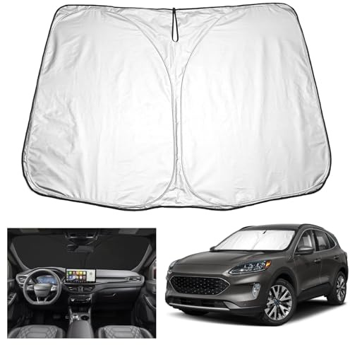 YEE PIN Kuga MK3 Parasol para coche, compatible con Ford Kuga MK3 2020-2023, 2024, parasol plegable, parabrisas delantero, protección UV y polvo