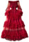 Inzegao - Women Ruffle Mesh Maxi Dress Elastic Waist Off Shoulder Long Sleeve Tulle and Party Dresses, Red -, One Size