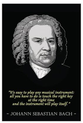 MExmob Johann Sebastian Bach-Zitat, Leinwand-Poster, Schlafzimmer-Dekor, Sportlandschaft, Büro, Raumdekoration, Geschenk, ungerahmt, 30 x 45 cm